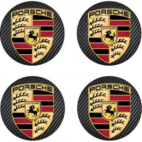 4 Stickers autocollant moyeu de jante Porsche