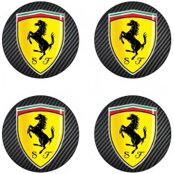 Cache Moyeu Ferrari 56,5 Mm - Lot De 4 - Protection Anti-rouille Et Design Couleur Ferrari
