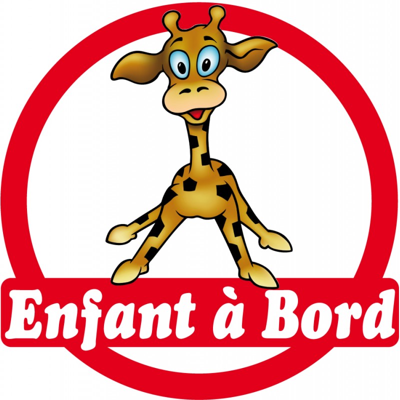 Stickers autocollants enfant a bord Girafe