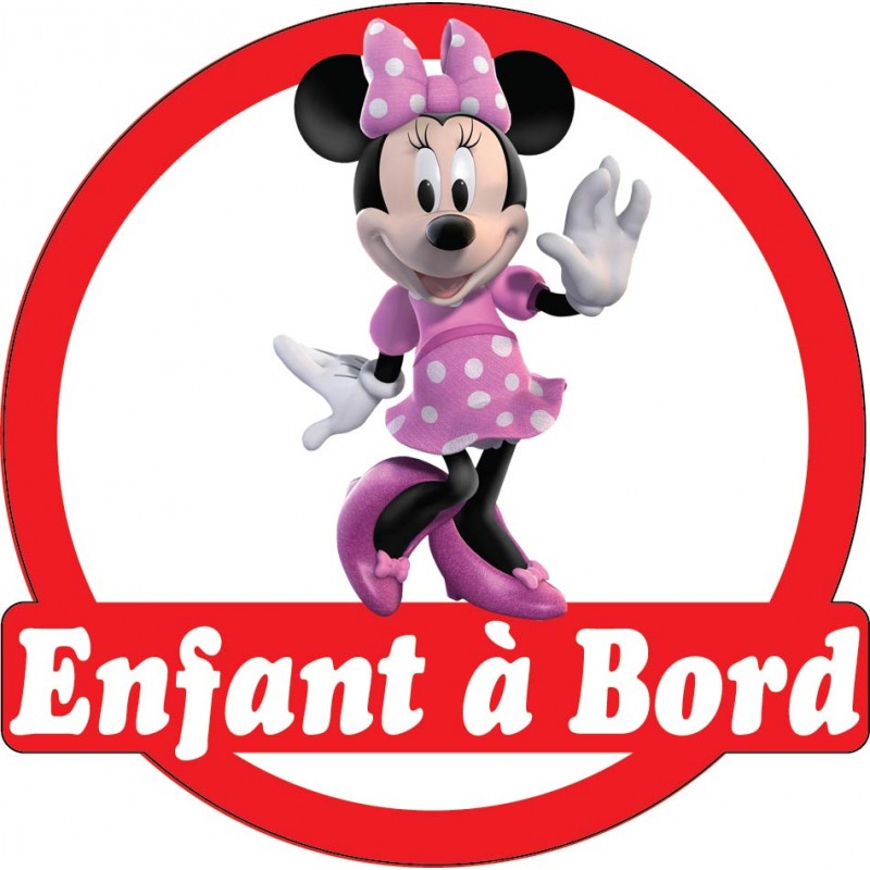 Stickers autocollants enfant a bord Minnie
