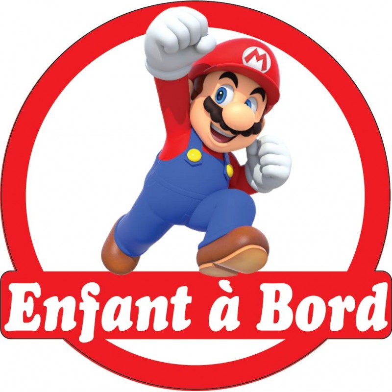 Stickers autocollants enfant a bord Mario