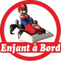 Stickers autocollants enfant a bord Mario Kart