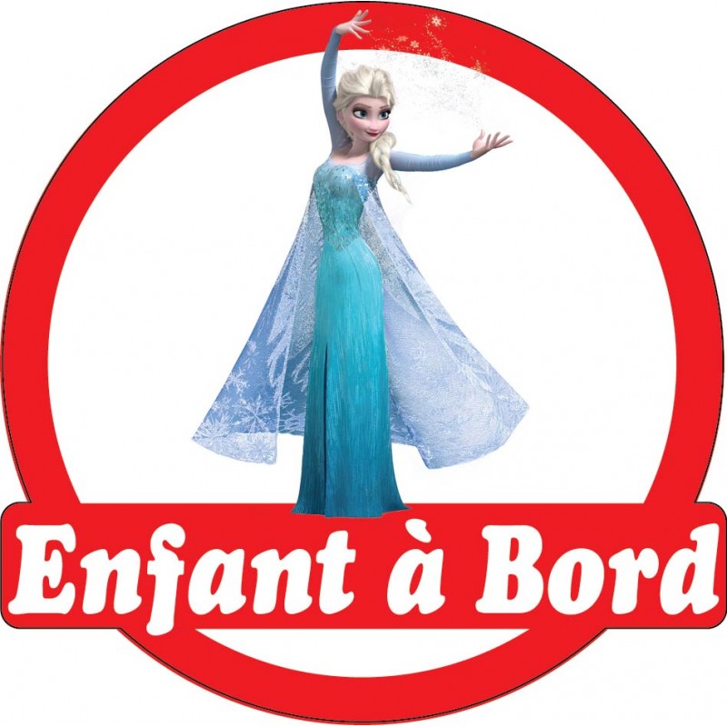 Stickers autocollants enfant a bord La reine des neiges