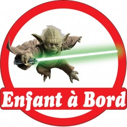 Stickers autocollants enfant a bord Yoda