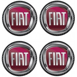 lot de 4 sticker Fiat pour cache moyeu de jante