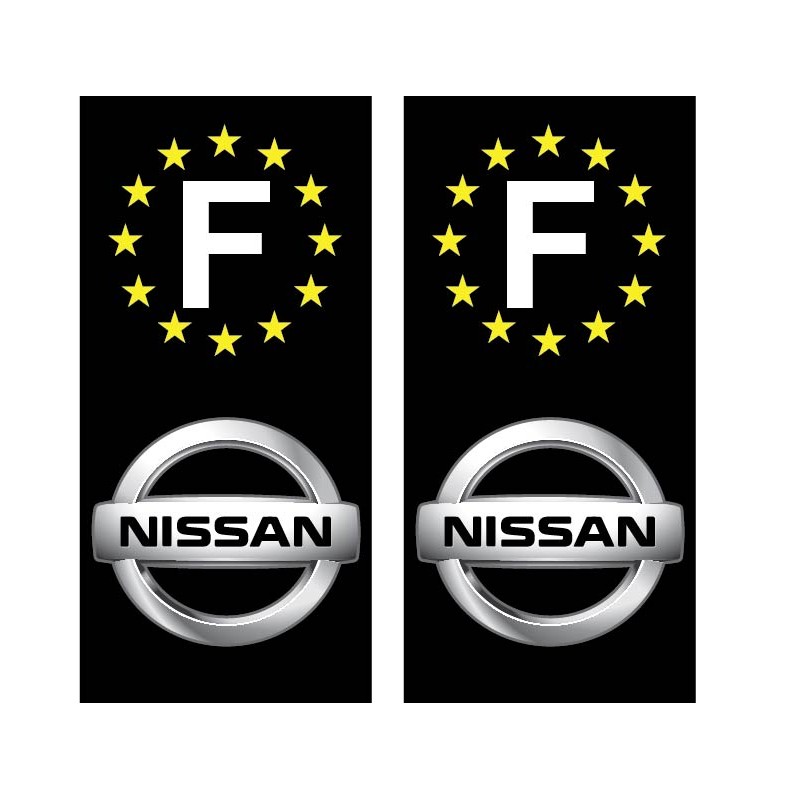 2 Stickers autocollant plaque d immatriculation Nissan