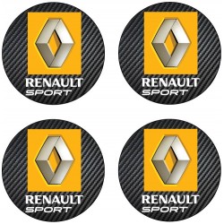 4 Stickers autocollants cache moyeu de jante Renault Sport