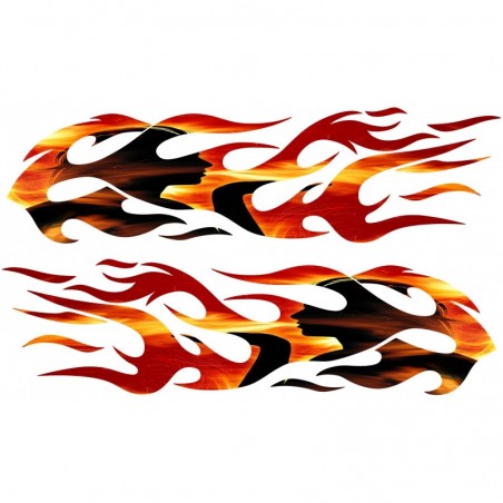 2 Stickers Flaming Tuning 160x44cm