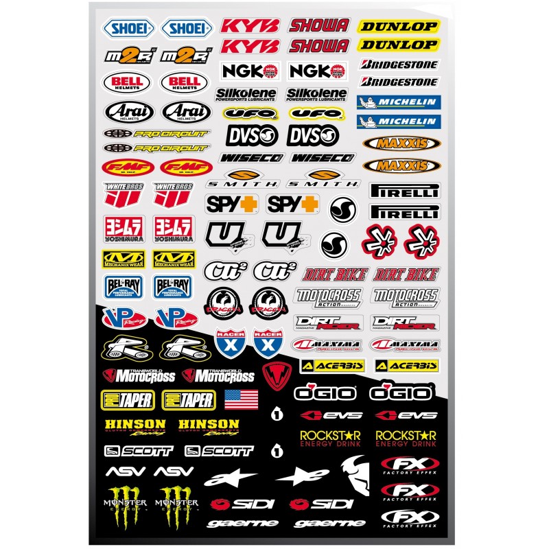 Stickers autocollants Mx Moto déco auto. Stickers sponsors pour la déco de  votre voiture.