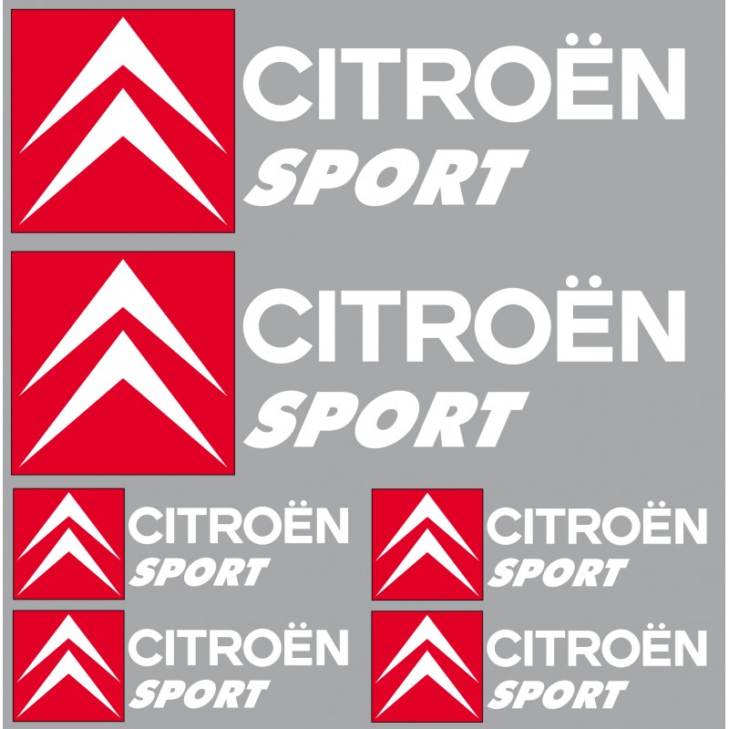 Stickers autocollants logo Citroen sport blanc