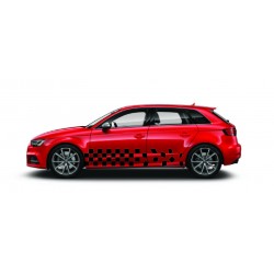 Stickers autocollants bas de caisse Audi damier