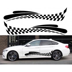 Stickers autocollants bas de caisse BMW damier Style