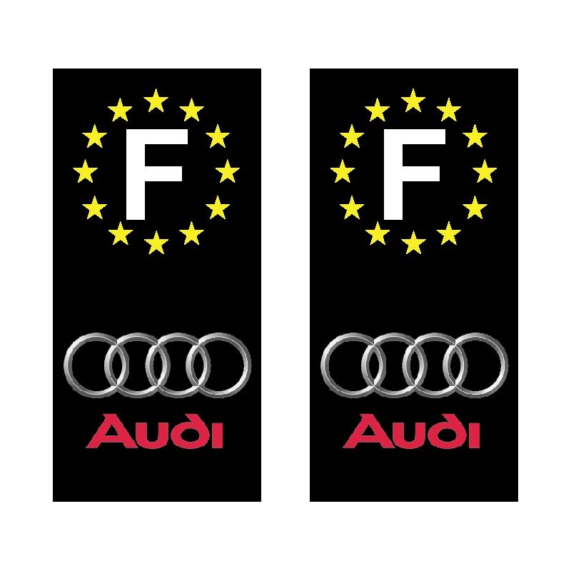 2 Stickers autocollant plaque d immatriculation Audi