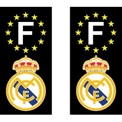 2 Stickers autocollant plaque d immatriculation Réal de Madrid