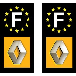 2 Stickers autocollant plaque d immatriculation Renault