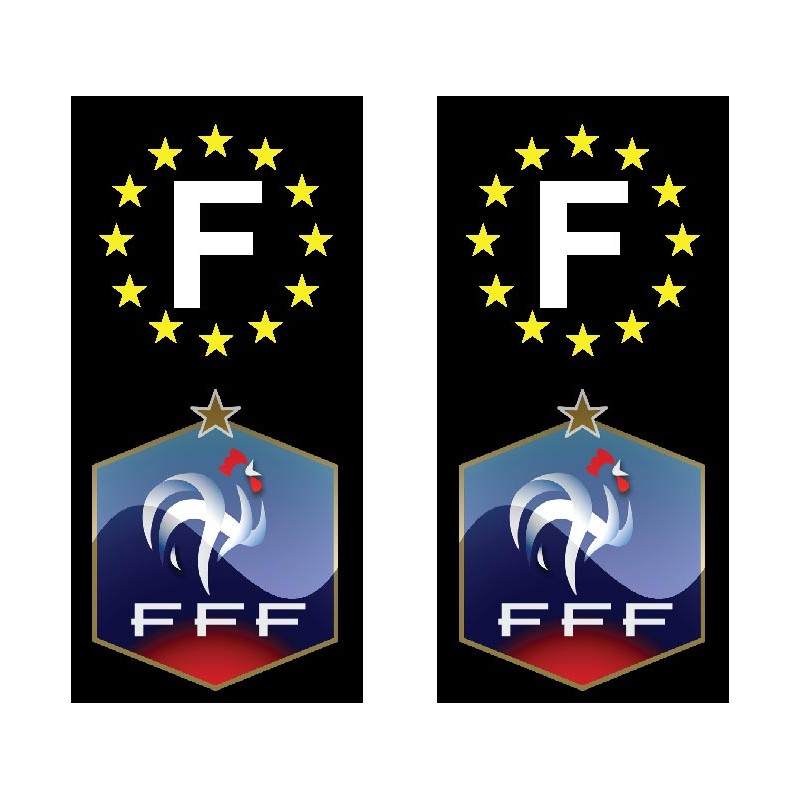 2 Stickers autocollants plaque d'immatriculation Foot fédération française de football