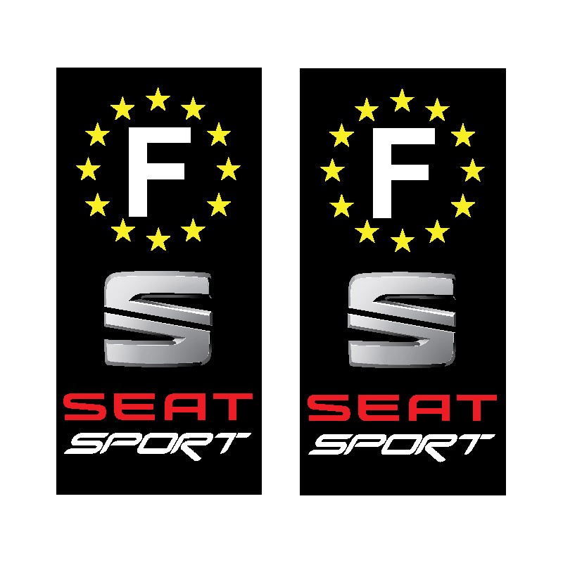 2 Stickers autocollant plaque d immatriculation Seat Sport