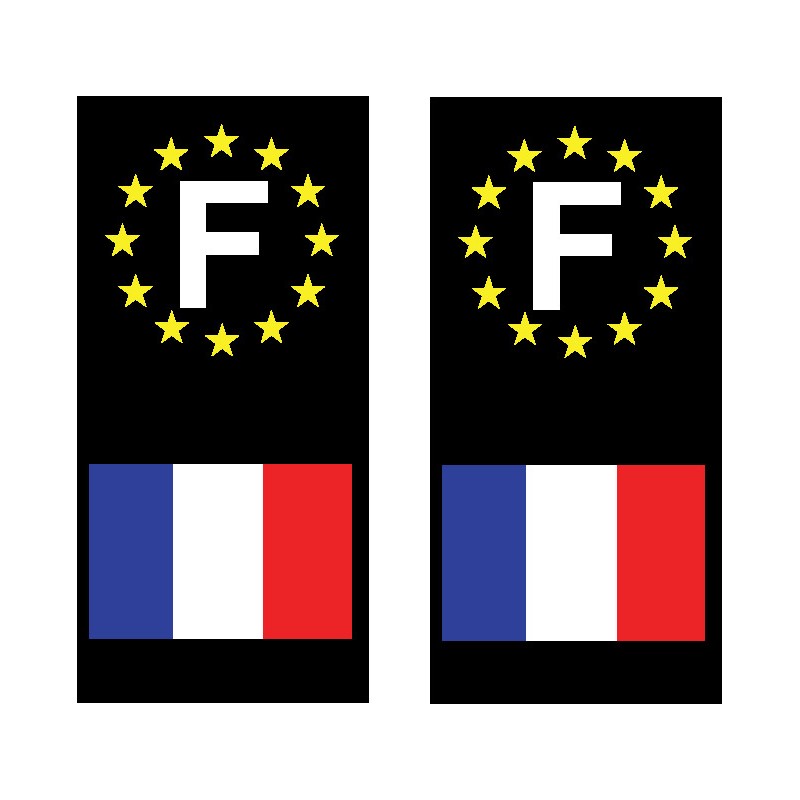 2 Stickers autocollant plaque d immatriculation France