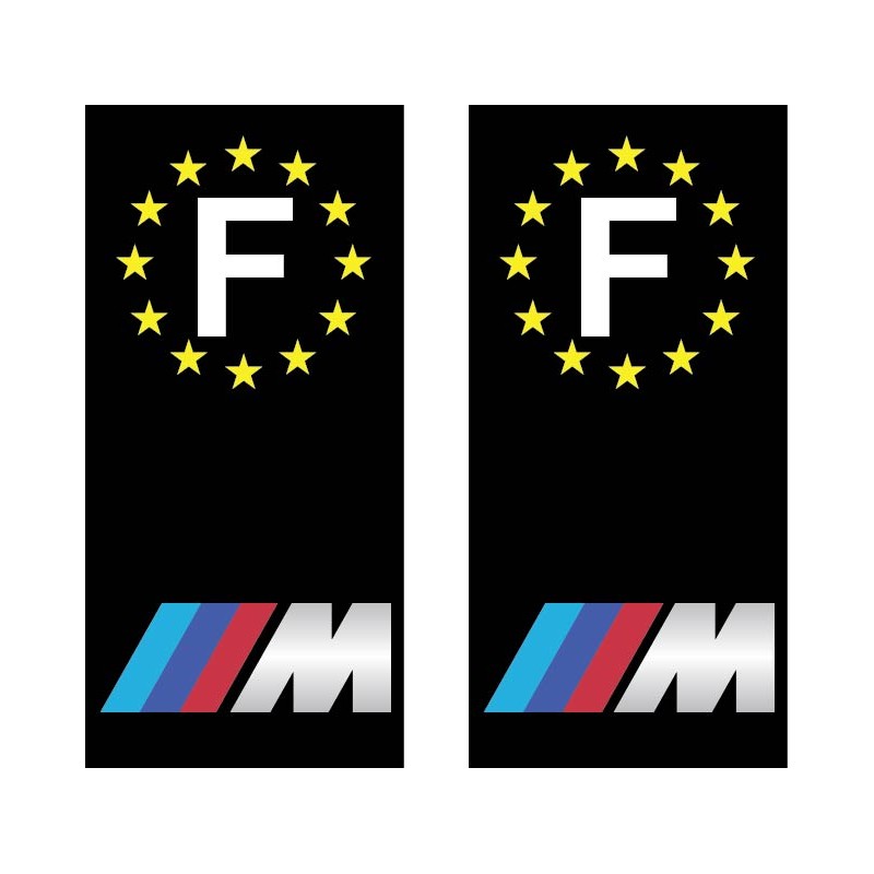 2 Stickers autocollant plaque d immatriculation BMW M