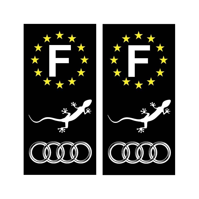 Stickers autocollant plaque d immatriculation Audi Gecko