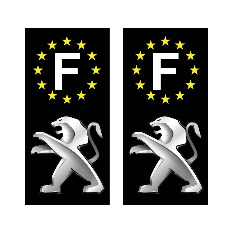 2 Stickers autocollant plaque d immatriculation Peugeot