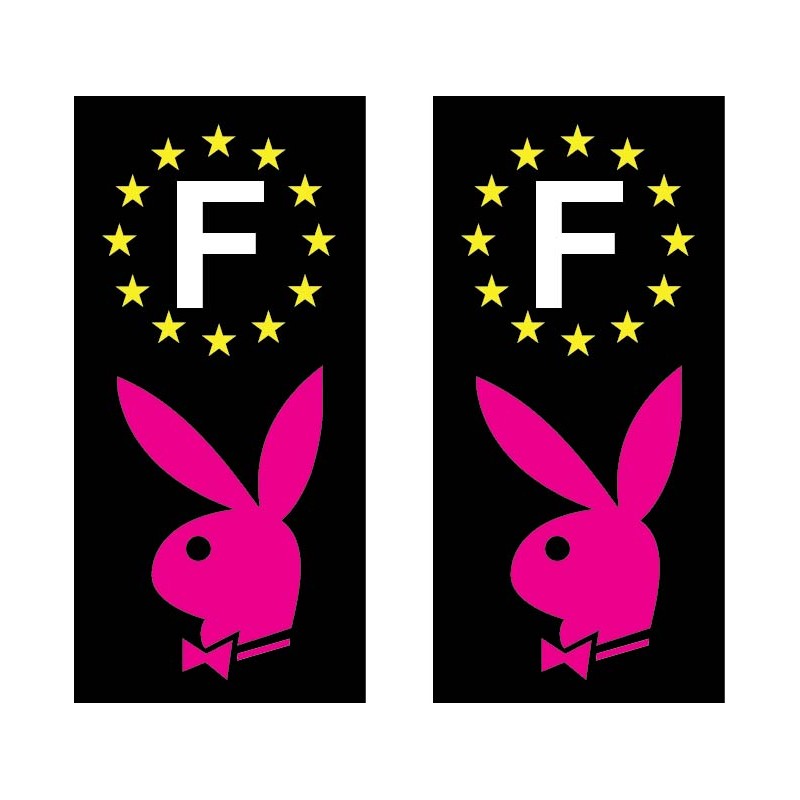 2 Stickers autocollant plaque d immatriculation Playboy