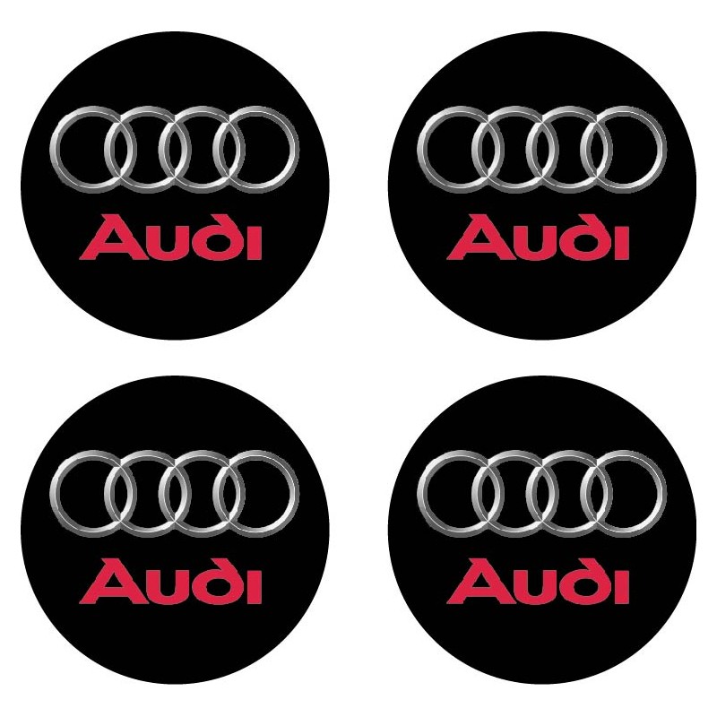 4 Stickers autocollant moyeu de jante Audi